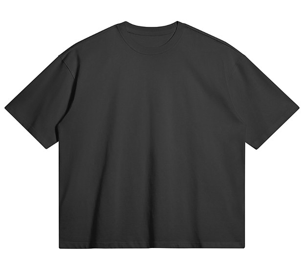 Camiseta negra con el área de impresión del frente